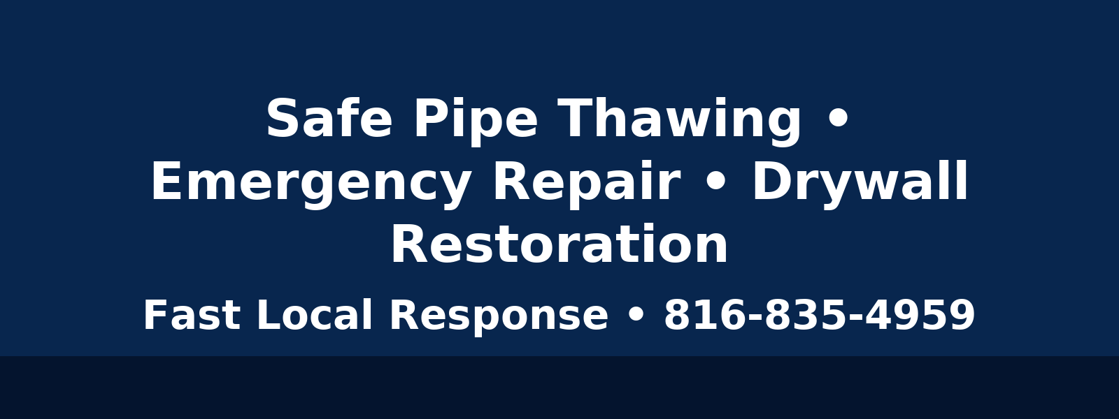 Emergency pipe thawing and drywall restoration in Olathe KS